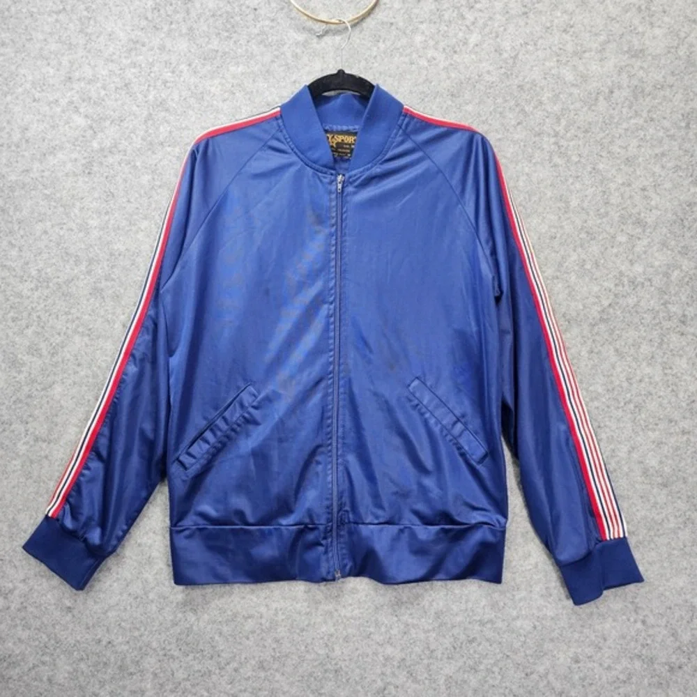 Vintage Track Jacket Mens Small Blue‎ Old School Retro Sport Rave Streetwear 80s